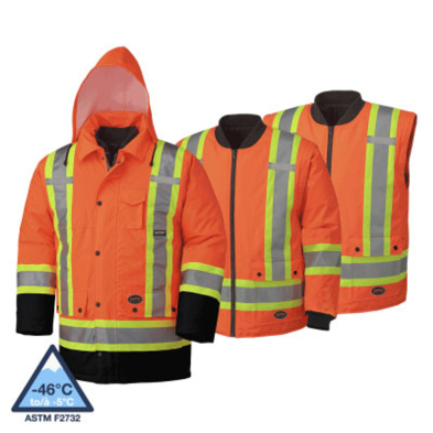 SAH-5020BB2XL 5020BB 6-IN-1 PARKA HI VIZ ORANGE W/STRIPES, 2XL