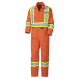 SAH-551348 5513 POLY/COTTON HI-VIZ INDUSTIRAL COVERALL,ORANGE,48