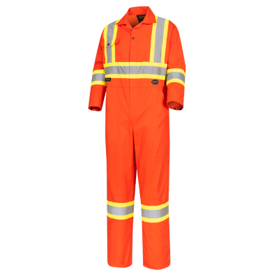 SAH-551456 5514 POLY/COTTON ORANGE COVERALL W/4" REF.TAPE, SIZE 56