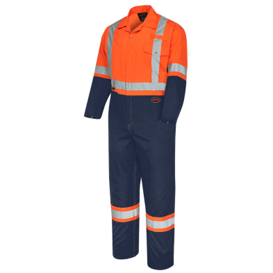 SAH-5514BB/56 5514BB PIONEER 2 TONE SAFETY COVERALLS NAVY/ORANGE 56