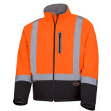 SAH-5679L 5679 SOFTSHELL JACKET, BLACK BOTTOM, ORANGE, L