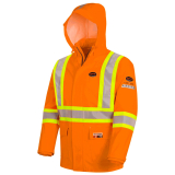 SAH-5880/XS 5880 PIONEER HI VIZ FR ARC COTTON RAIN JACKETS ORANGE XS