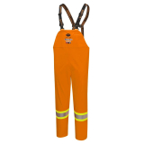 SAH-5882/XL 5582 Hi-viz FR Arc PU/Cotton Rain Bib Pants -  Orange - XL