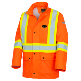 SAH-5892/OR/L 5892 HI VIZ ORANGE FR WATERPROOF SAFETY JACKET L