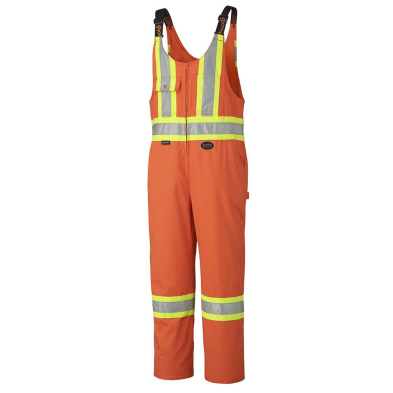 SAH-6617Z/52 6617 PIONEER HI VIS SAFETY OVERALL WITH LEG ZIPPER ORANGE 52