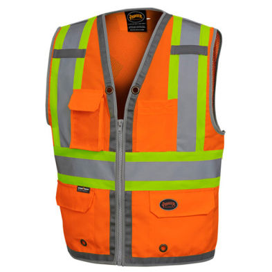 SAH-6672XL JET 6672 MESH BACK ZIP FRONT SURVEYOR VEST XL