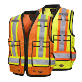 SAH-6676/OR/2X 6676 PIONEER HI VIZ SURVEYORS VEST ORANGE 2X
