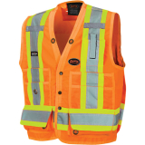 SAH-6692L 6692 SURVEYORS SAFETY VEST, HI VIZ ORANGE, SIZE LARGE