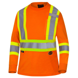 SAH-6968/OR/XS 6968 WOMENS PIONEER HI VIS LONG SLEEVE SAFERTY SHIRT ORANGE