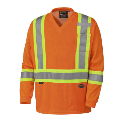 SAH-6984XXL 6984 ORANGE L/S TRAFFIC SHIRT, 2XL