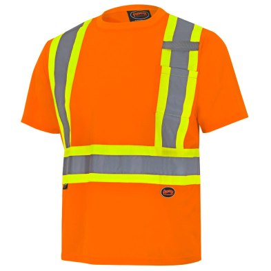 SAH-6990MN/SMALL 6990 MENS HI VIS T-SHIRT/OR/SM