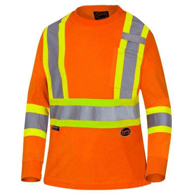 SAH-6995/2X/OR 6995 HI-VIZ SAFETY LS - BIRDSEYE POLY - OR - 2X