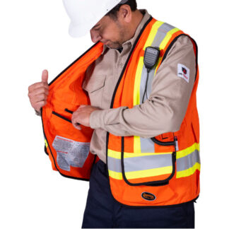SAH-7732/OR/M 7732 PIONEER FR/ARC SURVEYORS VEST ORANGE MED