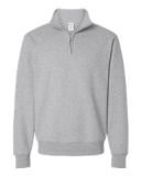 SAH-995MR/GREY/M 995MR JERZEE QUARTER ZIP SWEATSHIRT GREY MED
