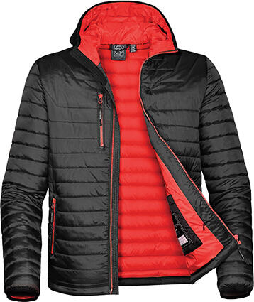 SAH-AFP1WBKL/REDLGEMB APF-1W, W'S GRAVITY THERMAL JACKET, BLK/RED, LG, EMB