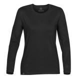 SAH-CT2W/BLK/LG CT-2W, Women's Baseline Long Sleeve Tee, BLK, LG