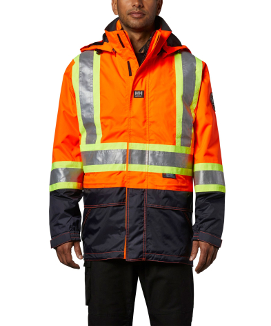 SAH-HH71274265L 71274 POTSDAM 3-IN-1 JACKET WITH STRIPING,FL.ORANGE/NAVY,L
