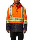 SAH-HH71274265L 71274 POTSDAM 3-IN-1 JACKET WITH STRIPING,FL.ORANGE/NAVY,L