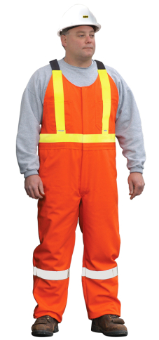 SAH-HO140/OR/S HO140 AGO BIB OVERALL WITH LEG ZIPPERS ORANGE SMALL