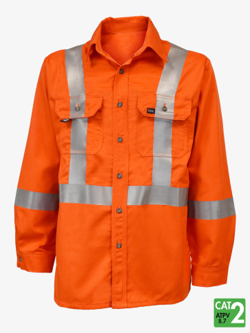 SAH-HV28D/2XL HV28D AGO CZA Z96 LEVEL FR/ARC WORK SHIRT ORANGE 2XL