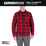 SAH-M551/RED/XL M551 MILWAUKEE GRID LS FLANNEL SHIRT RED XL
