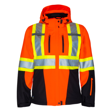 SAH-P6423/L/OR P6423 W'S HI-VIS SOFTSHELL JACKET ORANGE LARGE