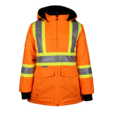 SAH-PF400/OR/L PF400 WOMENS P&F LINED HI VIS  WINTER COAT ORANGE LARGE