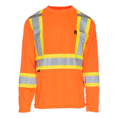 SAH-S05970/OR/XS S05970 LONG SLEEVE HI VIS SHIRT ORANGE XS