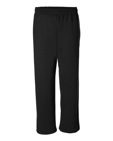 SAH-SF74R/BLACK/L SF74R OPEN BOTTOM SWEAT PANTS BLACK LARGE