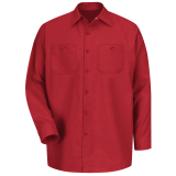 SAH-SP14RDXLLNEMB SP14RD, MNS POPLIN WORKSHIRT, RED, XL, LONG, EMB