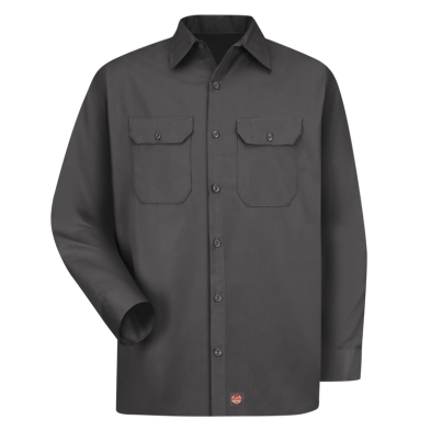 SAH-ST52CHXLEMB ST52CH, MNS LS TWILL WORKSHIRT, CHARCOAL, XL, EMB