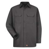 SAH-ST52CHXLEMB ST52CH, MNS LS TWILL WORKSHIRT, CHARCOAL, XL, EMB