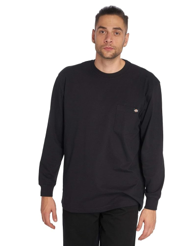 SAH-WL450BK/L WL450BK DICKIES LS HEAVYWEIGHT CREW NECK BLACK LARGE