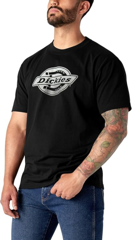 SAH-WS46ABKWH_L DICKIES SS GRAPHIC TEE SIZE L ,BLACK/WHITE