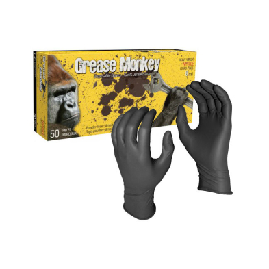 SAL-5555PF/2XL WATSON 5555PF GREASE MONKEY NITRILE GLOVES,8 MIL, BLACK, 2XL