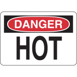 SAU-SJ243 DANGER HOT , 4" W x 7" H, English