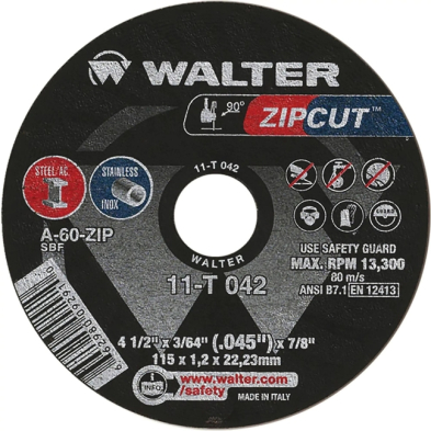 WAL-11T052 11-T-052 ZIP CUT DISCS 5" X 3/64"