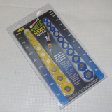BR-300YB 19 PC COMBO MAGNETIC SOCKET INSERT YEL/BLU