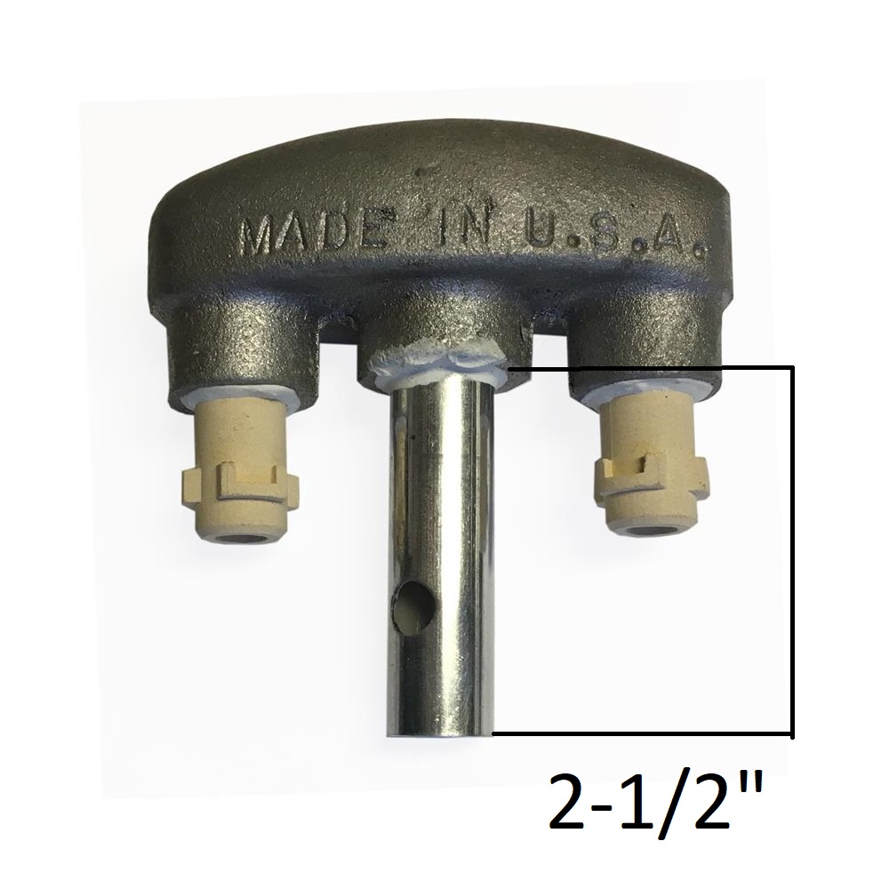Dual Inverted Mantle Burner - 2-1/2" Slip-On