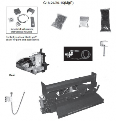 G18243015 24/30" VF BURNER FOR EFV LOGS -REMOTE