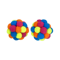 MULTIPET Toy Pompom Ball w/Rattle 2pk