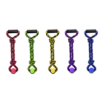 MULTIPET Toy Nuts for Knots - 2 Knot Rope w/Ball Asst 20"