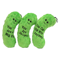 MULTIPET Toy Plush Pickle with Saying on Body 8"