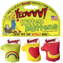 DW Kitten Mittens (assorted) Yeowww! Catnip Toy 3-PACK (4)