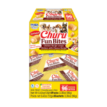 INA Churu Fun Bites DOG Ckn Wrap Cheese BOX 3.36oz (12) NEW