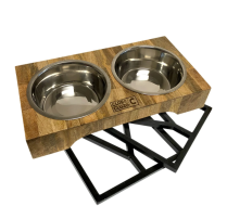DEKI CloeCluzo CC7059 Double Bowl Diner MangoWood & Adj Rack