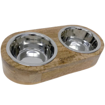 DEKI Gooeez GZ1051 Double Bowl Diner Incline Mangowood&Metal