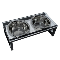 DEKI Gooeez GZ1056 Double Bowl Feeder Acrylic & Iron SM