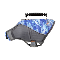 DEKI Gooeez GZ1057 Lifejacket for Dogs Blue Leaf/GRY LG