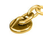 Gold Eruption Appliance w/Traction Chain Round Base(5/PK)